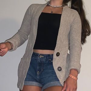 mossimo beige/ grey cardigan